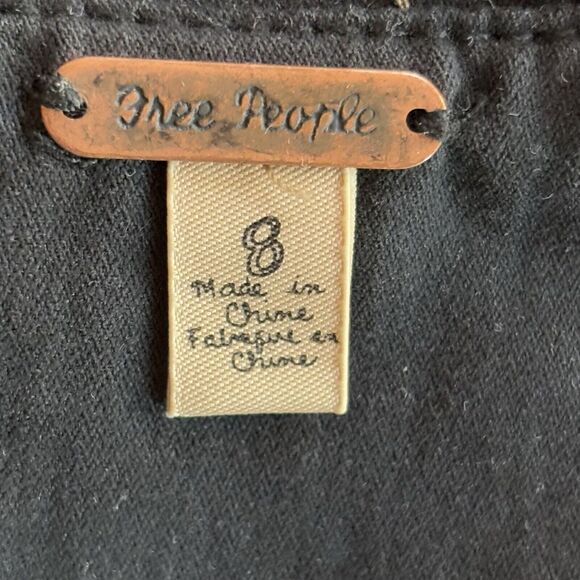 Free People Size 8 Black Cotton Moto Motorcycle Jacket Coat - Picture 4 of 9